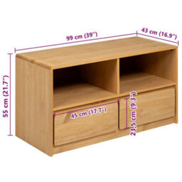 Berkfield Rustic Tv Cabinet Sauda Oak 99X43X55 Cm Solid Wood Pine - thumbnail 8