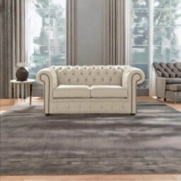 Chesterfield 2 Seater Shelly Cream Leather Sofa Settee Bespoke In Classic Style - thumbnail 3