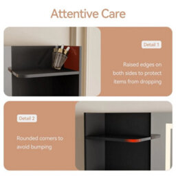 Black Dressing Table W/mirror, Drawers, Led Lights, Shelves And Open Compartments - thumbnail 4