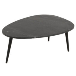 Wyld Haus Alabama Black Marble Oval Coffee Table With Hairpin Metal Legs - thumbnail 6