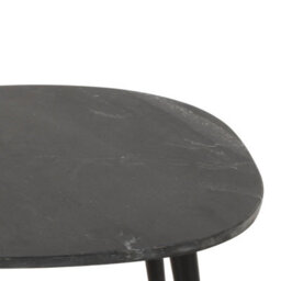 Wyld Haus Alabama Black Marble Oval Coffee Table With Hairpin Metal Legs - thumbnail 4