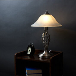 Valuelights Memphis Pair Of Traditional Style Satin Nickel Barley Twist Table Lamps With Frosted Shades - thumbnail 5