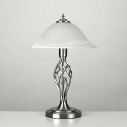 Valuelights Memphis Pair Of Traditional Style Satin Nickel Barley Twist Table Lamps With Frosted Shades - thumbnail 4