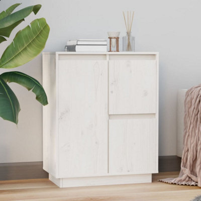 Vidaxl Sideboard White 60X34X75 Cm Solid Wood Pine - image 1