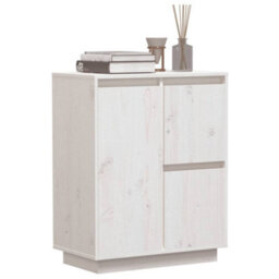 Vidaxl Sideboard White 60X34X75 Cm Solid Wood Pine - thumbnail 4