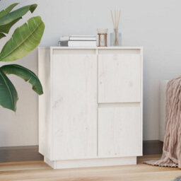 Vidaxl Sideboard White 60X34X75 Cm Solid Wood Pine