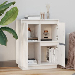 Vidaxl Sideboard White 60X34X75 Cm Solid Wood Pine - thumbnail 3
