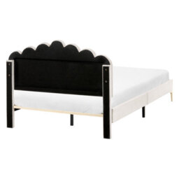 Wyld And Coco Eu Velvet Small Double Bed In Off White With Adjustable Headboard - thumbnail 6