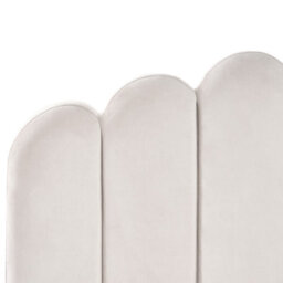 Wyld And Coco Eu Velvet Small Double Bed In Off White With Adjustable Headboard - thumbnail 7