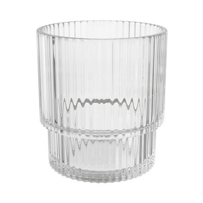 GoodHome Cavalla Transparent Ribbed Effect Glass Tumbler - image 1