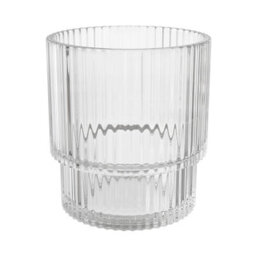 GoodHome Cavalla Transparent Ribbed Effect Glass Tumbler - thumbnail 1