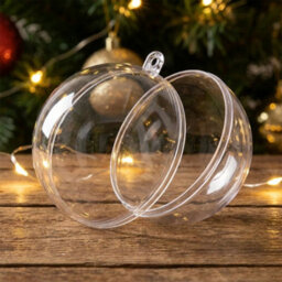 10 Piece Clear Fillable Baubles 10Cm Plastic Christmas Tree Decorations - thumbnail 5