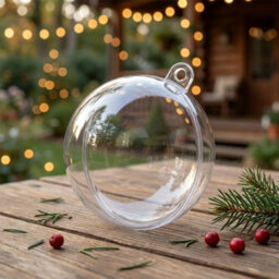 10 Piece Clear Fillable Baubles 10Cm Plastic Christmas Tree Decorations - thumbnail 4