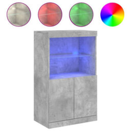 Berkfield Sideboard With Led Lights Concrete Grey 60.5X37X100 Cm - thumbnail 2