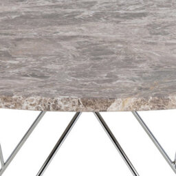 Wyld Haus Alba Round Coffee Table Grey-Brown Marble Top Hairpin Metal Legs - thumbnail 6