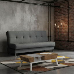 Enduro Iii Sofa Bed 193 Cm With Click Clack Mechanism Storage Comfortable Fold Out Couch With Wooden Frame Dark Grey - thumbnail 1