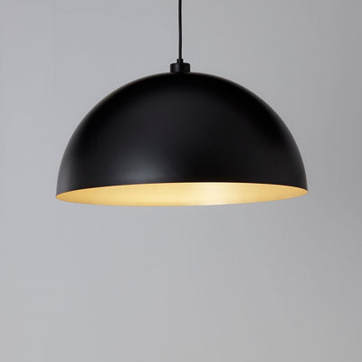 GoodHome Songor Black Pendant Semi-Circle Light Shade (D)58Cm - image 1