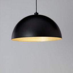 GoodHome Songor Black Pendant Semi-Circle Light Shade (D)58Cm - thumbnail 1