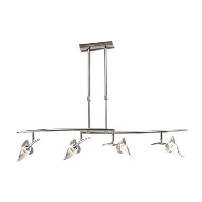 Luminosa Lighting Luminosa Flavia Telescopic Pendant Linear Bar 4 Light G9 With Adjustable Heads, Polished Chrome - image 1