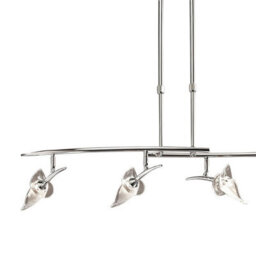 Luminosa Lighting Luminosa Flavia Telescopic Pendant Linear Bar 4 Light G9 With Adjustable Heads, Polished Chrome - thumbnail 4
