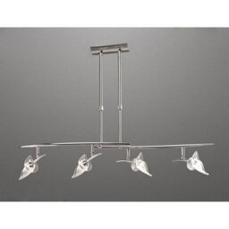 Luminosa Lighting Luminosa Flavia Telescopic Pendant Linear Bar 4 Light G9 With Adjustable Heads, Polished Chrome - thumbnail 2