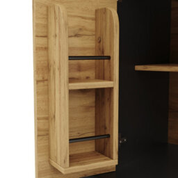 Btm Extendable Dining Table 110 To 140X80Cm, Foldable With Led And Storage Cabinet - thumbnail 4