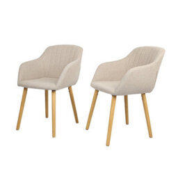 Luciano - Dining Chairs In Premium Textured Linen Set Of 2 Beige - thumbnail 2