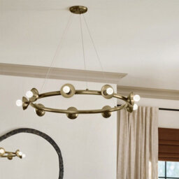 Luminosa Lighting Elstead Kichler Palta Cylindrical Pendant Ceiling Light Contemporary Champagne Bronze 9X E14 - thumbnail 4