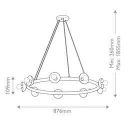 Luminosa Lighting Elstead Kichler Palta Cylindrical Pendant Ceiling Light Contemporary Champagne Bronze 9X E14 - thumbnail 3