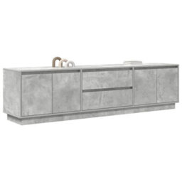 Berkfield Durable Tv Cabinet With Led Lights Concrete Grey 193.5X41X50 Cm - thumbnail 5