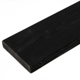 Toolty Rustic Handmade Wall Shelf, Wall Mounted, 30Cm X 14.5Cm Up Design, Black Ash, Handcrafted Vintage Style - thumbnail 3