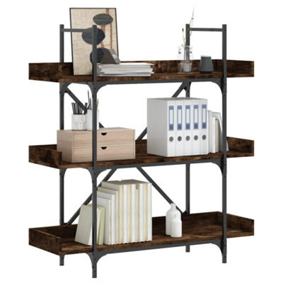 Berkfield Bookcase 3-Tier Smoked Oak 100X33X108.5 Cm Engineered Wood - image 1