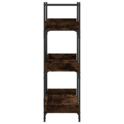 Berkfield Bookcase 3-Tier Smoked Oak 100X33X108.5 Cm Engineered Wood - thumbnail 5
