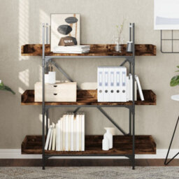 Berkfield Bookcase 3-Tier Smoked Oak 100X33X108.5 Cm Engineered Wood - thumbnail 3
