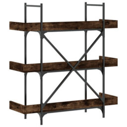 Berkfield Bookcase 3-Tier Smoked Oak 100X33X108.5 Cm Engineered Wood - thumbnail 6