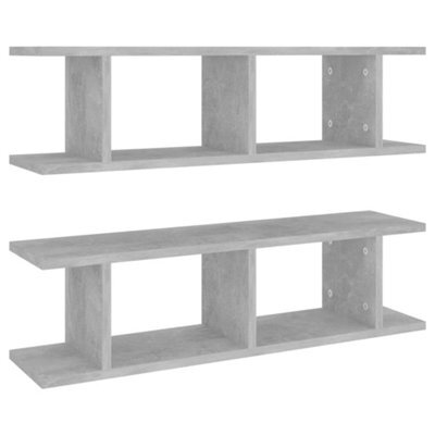 Berkfield Sturdy Wall Shelves 2 Pcs Concrete Grey 75X18X20 Cm Engineered Wood - image 1
