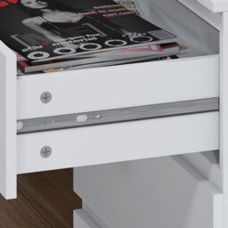 SquareBoxx Keaton Matt White 3 Drawer Wide Freestanding Chest Of Drawers (40 X 77 X 60Cm - D X H X W) - thumbnail 4