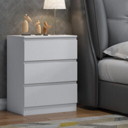 SquareBoxx Keaton Matt White 3 Drawer Wide Freestanding Chest Of Drawers (40 X 77 X 60Cm - D X H X W) - thumbnail 6