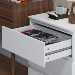 SquareBoxx Keaton Matt White 3 Drawer Wide Freestanding Chest Of Drawers (40 X 77 X 60Cm - D X H X W) - thumbnail 3