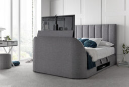 Europa Medburn Tv Ottoman Storage Upholstered Bed Frame Light Grey Linen Fabric - thumbnail 1