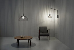 Luminosa Lighting Luminosa Contrast Cage Ceiling Pendant Matt Black Light Wood 1X E27 48.7Cm - thumbnail 2