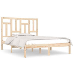 Berkfield Bed Frame Solid Wood Pine 140X190 Cm - thumbnail 2