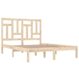 Berkfield Bed Frame Solid Wood Pine 140X190 Cm - thumbnail 4