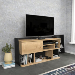 Decorotika Raca Tv Stand Tv Unit For Tvs Up To 55 Inch Sapphire Oak And Black - thumbnail 2