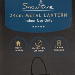 Snowtime 24Cm Metal Lantern With Santa Sleigh Scene Warm Led Light Christmas Décor - thumbnail 8