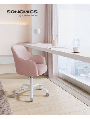 LEDREM Office Chair, Swivel Chair, Desk Chair, Makeup Vanity Chair, Adjustable Height, Armrests, 110 Kg Load - image 1