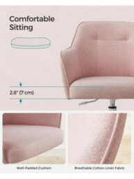 LEDREM Office Chair, Swivel Chair, Desk Chair, Makeup Vanity Chair, Adjustable Height, Armrests, 110 Kg Load - thumbnail 5