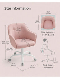 LEDREM Office Chair, Swivel Chair, Desk Chair, Makeup Vanity Chair, Adjustable Height, Armrests, 110 Kg Load - thumbnail 7