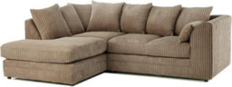 BlissFurniture Ltd Bliss Furniture Beige Jumbo Cord 4 Seater Left Hand Corner Sofa Scatter Back Design Compact And Comfortable - thumbnail 1