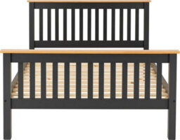 Seconique Monaco 5Ft Kingsize Bed High Foot End In Grey And Oak - thumbnail 4